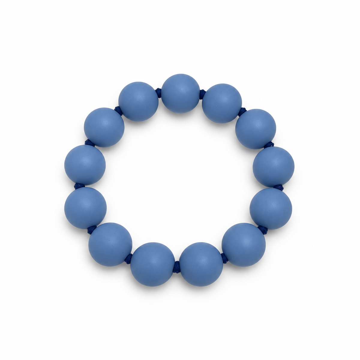 Blue silicone beaded bracelet with 15mm beads