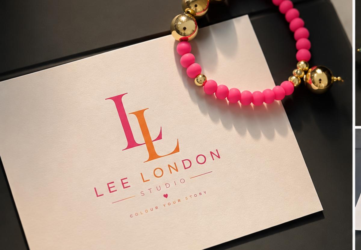 Bright Pink and gold beaded bracelet