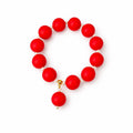 Tomato red and pearl beaded bracelet